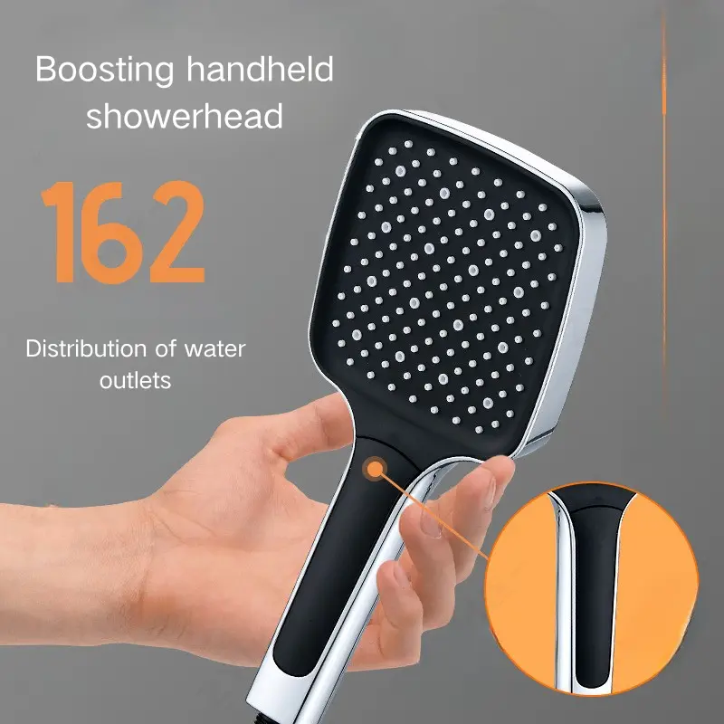 Self Cleaning Handheld Shower Head With Anti Clog Silicone Nozzles